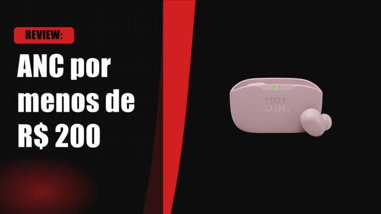 Fone JBL Wave Buds 2 rosa ao lado do estojo de carregamento