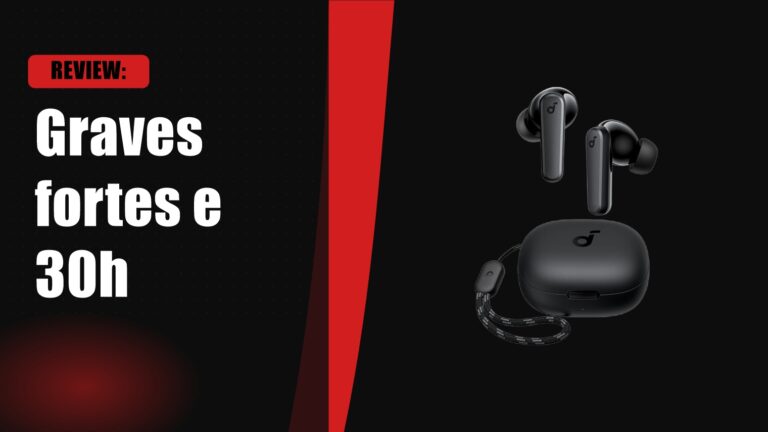 Fone Anker Soundcore P20i preto com estojo e cordão